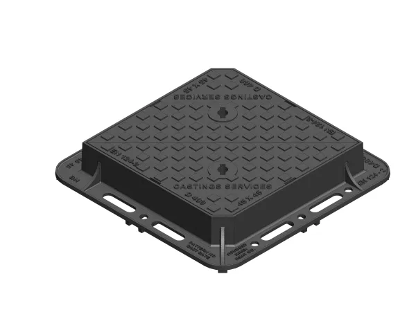 D400 Ductile Iron Cover and Frame 450 x 450 Square 100mm Deep